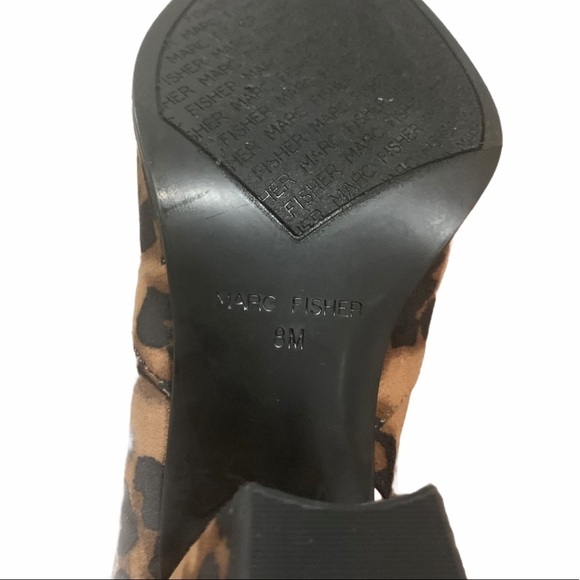 Marc Fisher Leopard fabric booties block heel NIB boots fall winter animal print - Picture 4 of 6